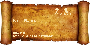 Kis Manna névjegykártya